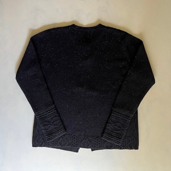 Irelandseye Navy Wool & Cashmere Knit Button Up Cardigan Sweater - Picture 2 of 7